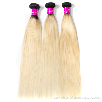 8A 10A Grade Cuticle Aligned 1B/613 Virgin Hair Blonde Straight Hair Bundles Mink Human Malaysian Hair